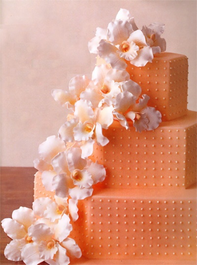 orchids wedding cake